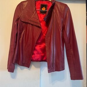 Women's Red Leather Jacket